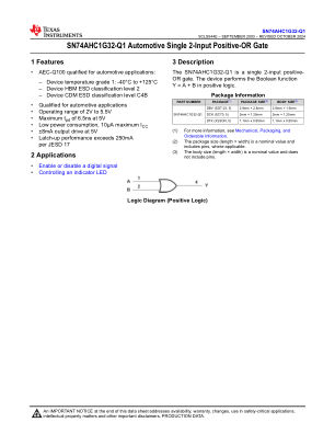 SN74AHC1G32-Q1 数据手册首页
