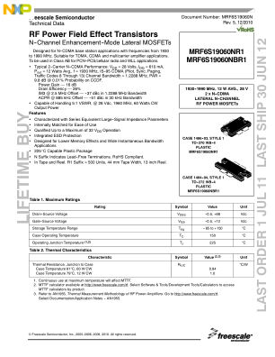 MRF6S19060N 数据手册首页