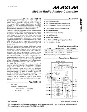 MAX1007 datasheet cover page
