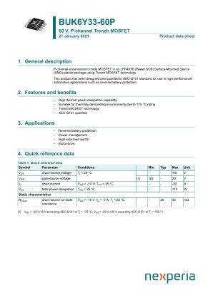 BUK6Y33-60PX datasheet cover page