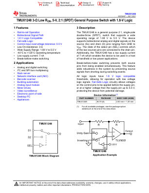 TMUX1248 datasheet cover page