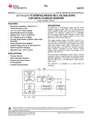 DAC7571 datasheet cover page