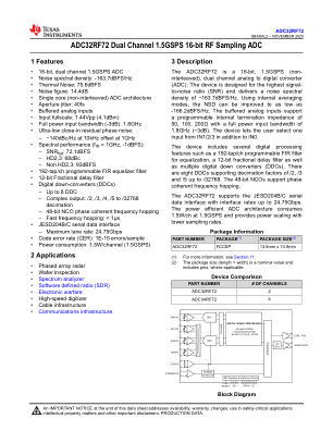 ADC32RF72 datasheet cover page