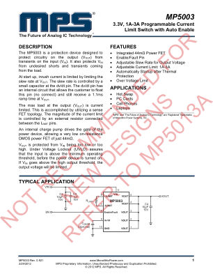 MP5003 datasheet cover page