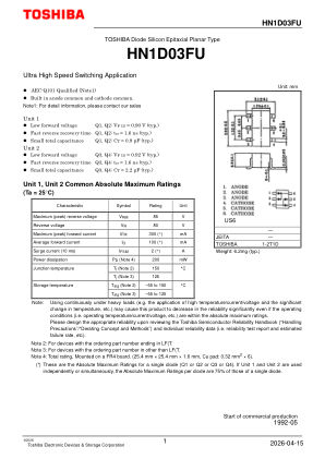 HN1D03FU datasheet cover page