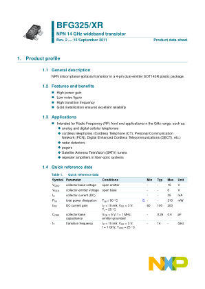 BFG325 datasheet cover page
