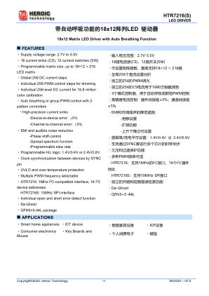 HTR7216 datasheet cover page