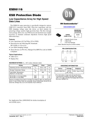 ESD8116 数据手册首页