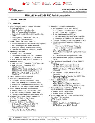 RM48L940 datasheet cover page