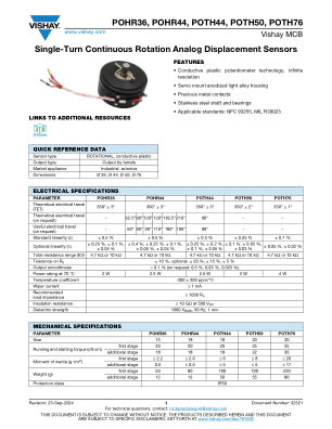 POHR36-POHR44-POTH44-POTH50-POTH76 datasheet cover page