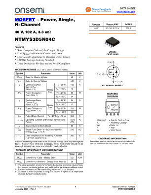 NTMYS3D5N04C 数据手册首页