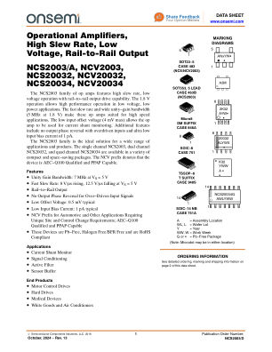 NCS2003 数据手册首页
