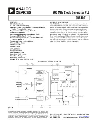 ADF4001 数据手册首页