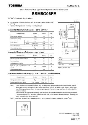 SSM5G06FE datasheet cover page
