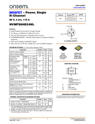NVMFS6H824NL datasheet cover page
