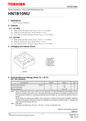HN1B10NU 数据手册首页