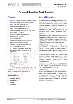 AWS93805 datasheet cover page