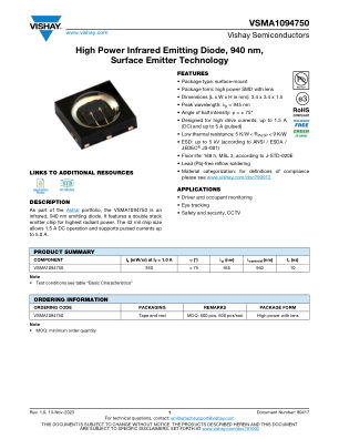 VSMA1094750 datasheet cover page