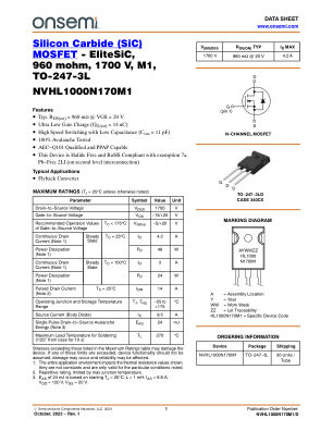 NVHL1000N170M1 数据手册首页
