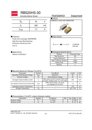 RB520HS-30 datasheet cover page