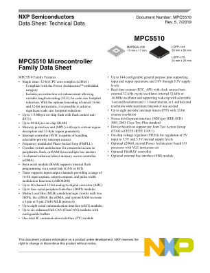MPC5510 数据手册首页