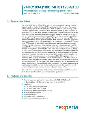 74HCT193DB-Q100J datasheet cover page