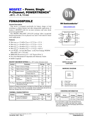 FDMA008P20LZ 数据手册首页