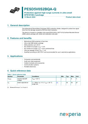 PESD5V0S2BQA-QZ datasheet cover page