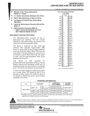 SN74CBTLV16211 datasheet cover page