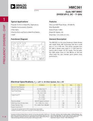 HMC361 datasheet cover page