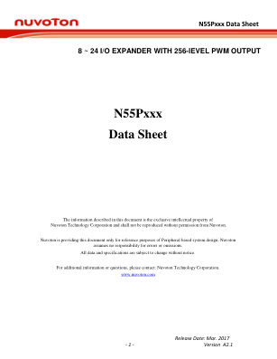 N55P162 数据手册首页