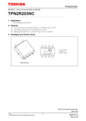 TPN2R203NC datasheet cover page