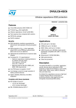 DVIULC6-4SC6 datasheet cover page