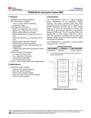TPS650340-Q1 数据手册首页