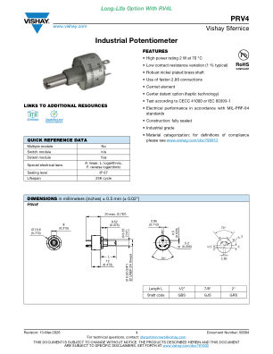 PRV4 数据手册首页