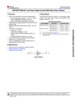 SN74UVP1G06-Q1 数据手册首页