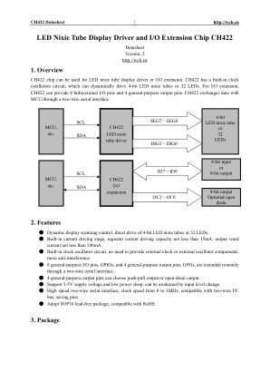 CH422G 数据手册首页