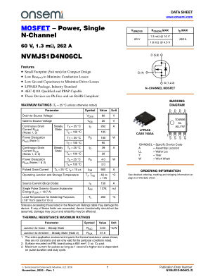 NVMJS1D4N06CL 数据手册首页