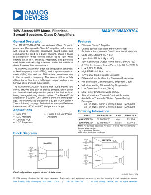 MAX9703-MAX9704 数据手册首页