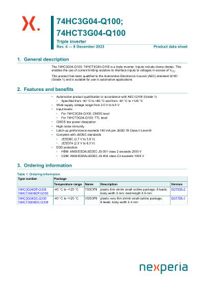 74HCT3G04DP-Q100H datasheet cover page