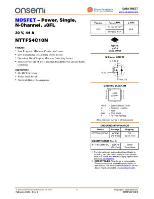 NTTFS4C10N datasheet cover page