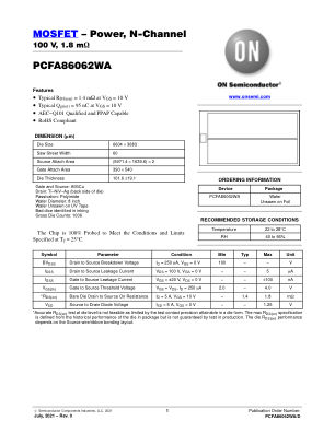 PCFA86062WA datasheet cover page