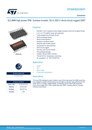 STGIK50CH65T datasheet cover page