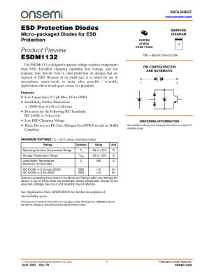 ESDM1132 datasheet cover page