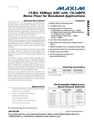 MAX1419 datasheet cover page
