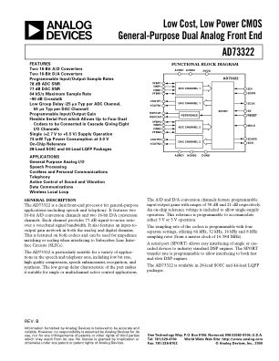 AD73322 datasheet cover page