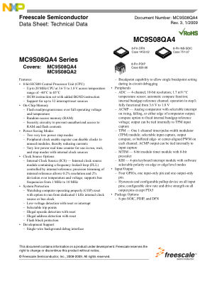 MC9S08QA4 数据手册首页