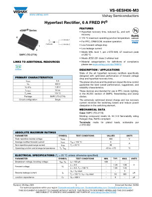 VS-6ESH06-M3 datasheet cover page