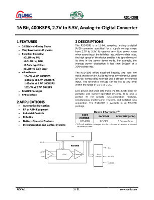 RS1430B 数据手册首页
