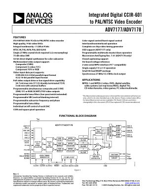 ADV7177 数据手册首页